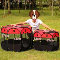 portable pet bed folding dog house cage cat tent playpen puppy kennel easy operation octagonal fence oxford cloth