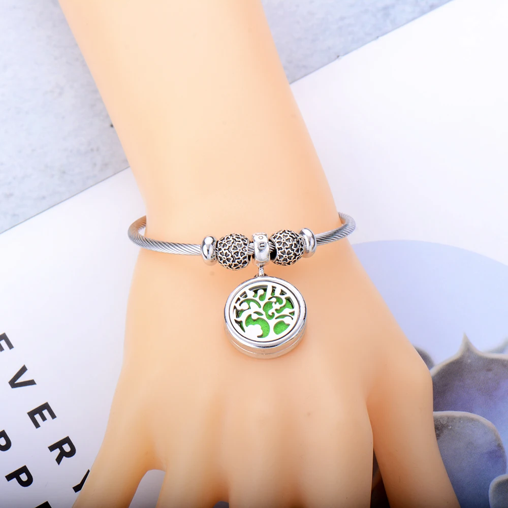 Медальоны для ароматерапии браслет из нержавеющей стали аромат диффузор