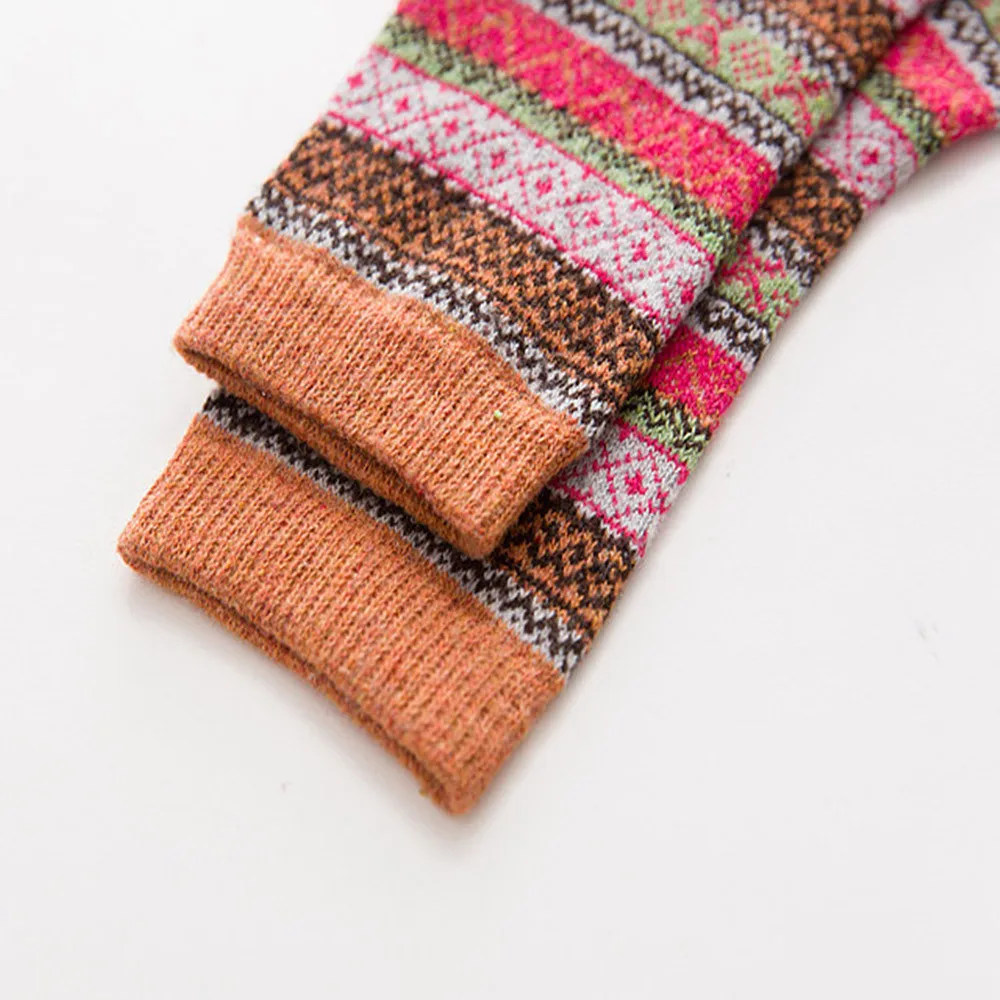 Зимние носки упаковка из 5 женских толстых шерстяных теплых носков в винтажном