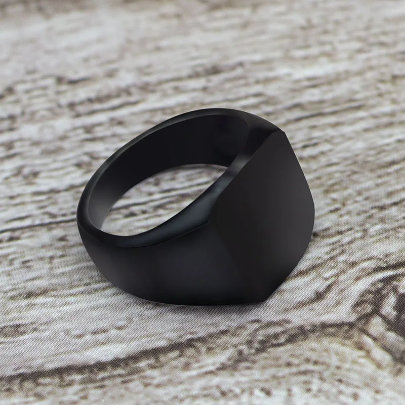 Fashion Simple Style Black Square Ring Classic Ring Wedding Engagement Jewelry
