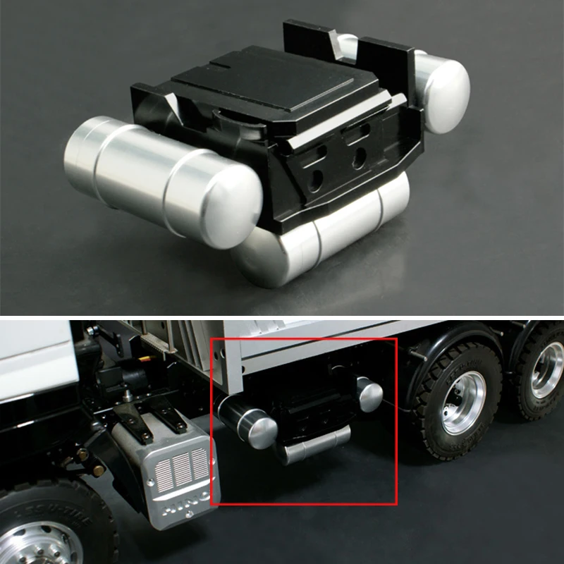 

US Stock LESU Metal Air Tank Battery Box Combination for 1/14 DIY TAMIYA RC Tractor Remote Control Truck Mode TH02302-SMT5