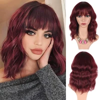 natifath medium wave daily syntheti wholesale rose net curly hair ripples wigs for women natural fiber fake hair water wave