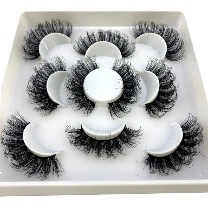 

5 Pairs 3d Mink Dramatic Volume Lashes Bulk Faux Thick Long Wispy Natural Mink Lashes Pack Short Wholesales Natural False lashes