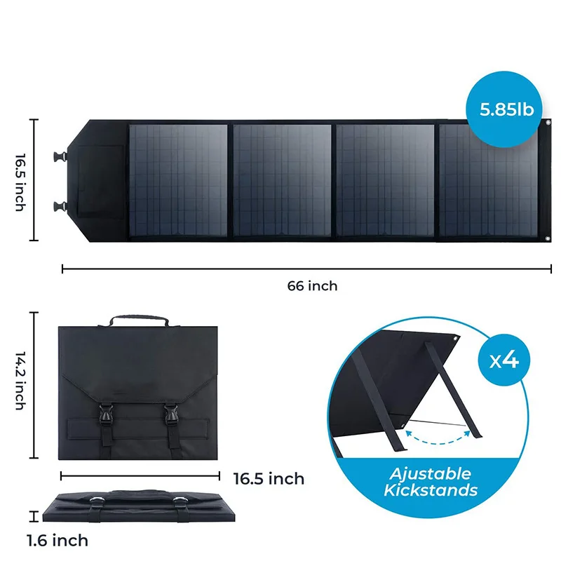 Складная солнечная панель 80 Вт батарея портативная Водонепроницаемая USB 5 В/18 в