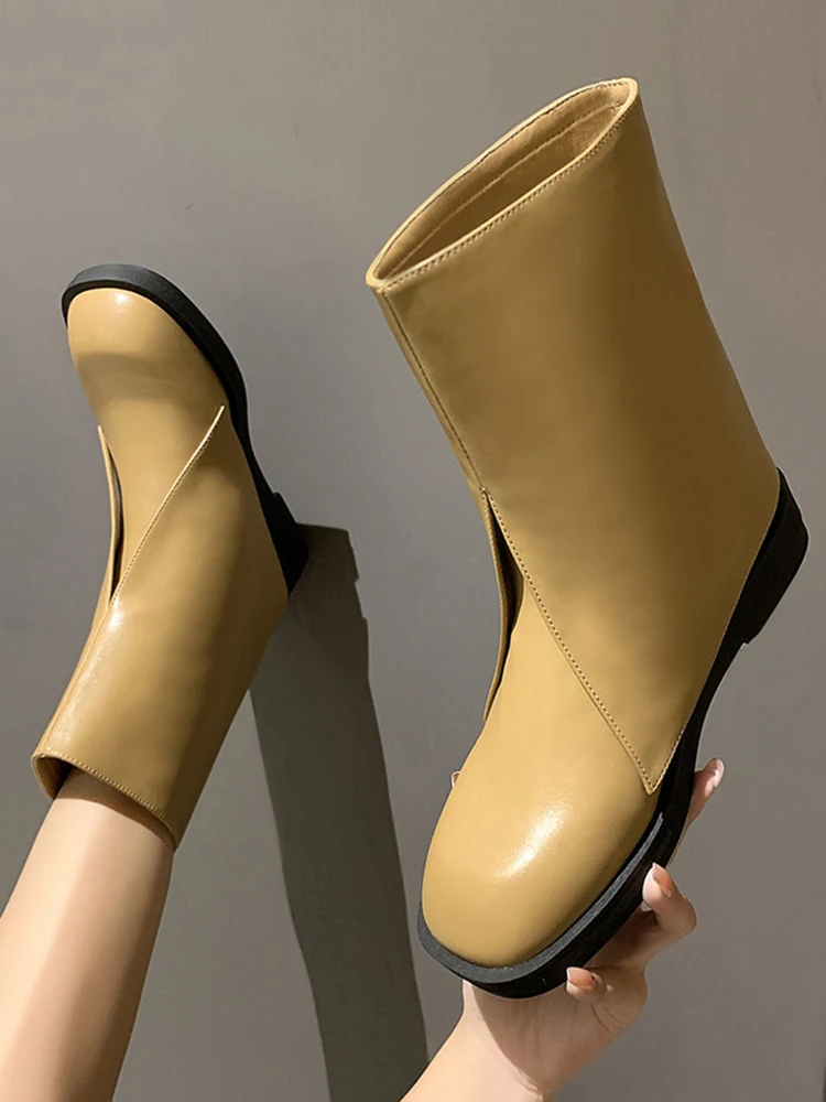 

Женские сапоги на платформе и низком каблуке, зимние сапоги с квадратным каблуком