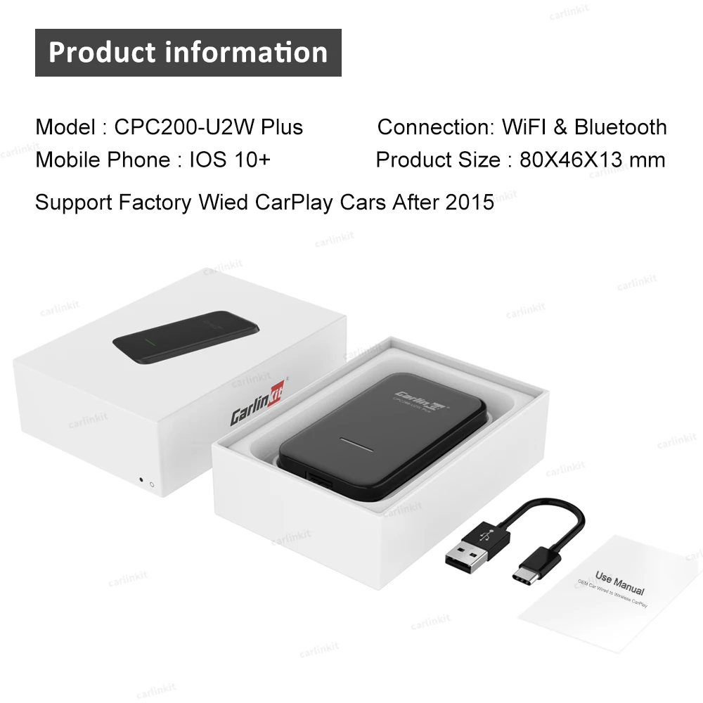 Адаптер Carlinkit 3 0 USB для IOS13 14 Mp3 Apple CarPlay беспроводной автоматическое подключение OEM