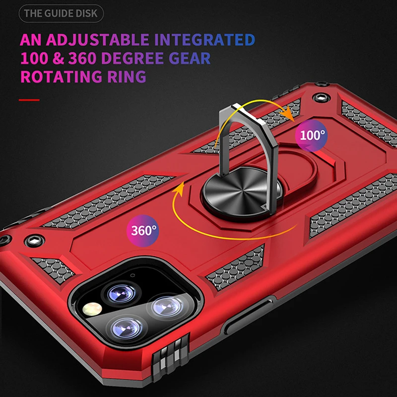 OTAO Shockproof Armor Case For iPhone 11 Pro Max X XS XR Metal Ring Holder 8 7 6 6S Plus Car Magnetic Cover | Мобильные телефоны и