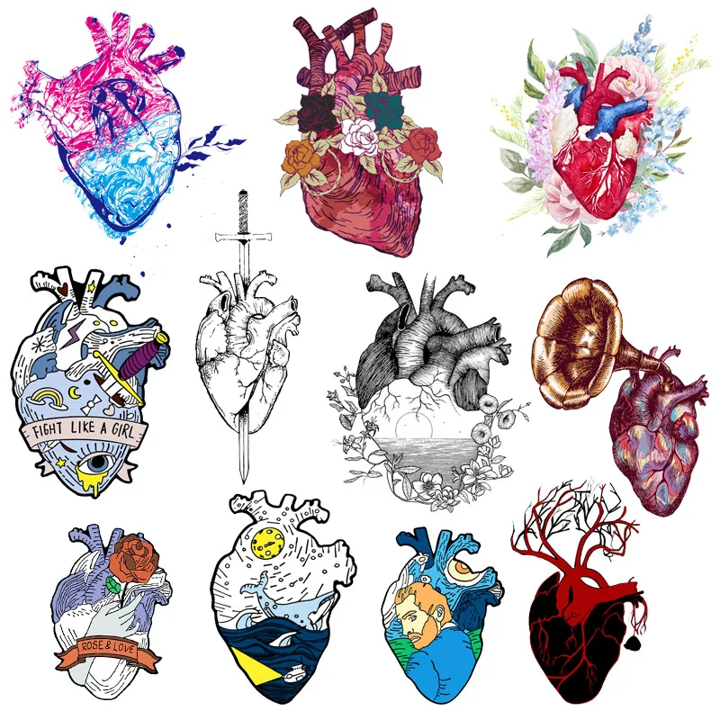 

Нашивки с рисунком Ван Гога, наклейки на одежду, термонаклейки на одежду, Цветочная аппликация, сердце, термонаклейки на одежду