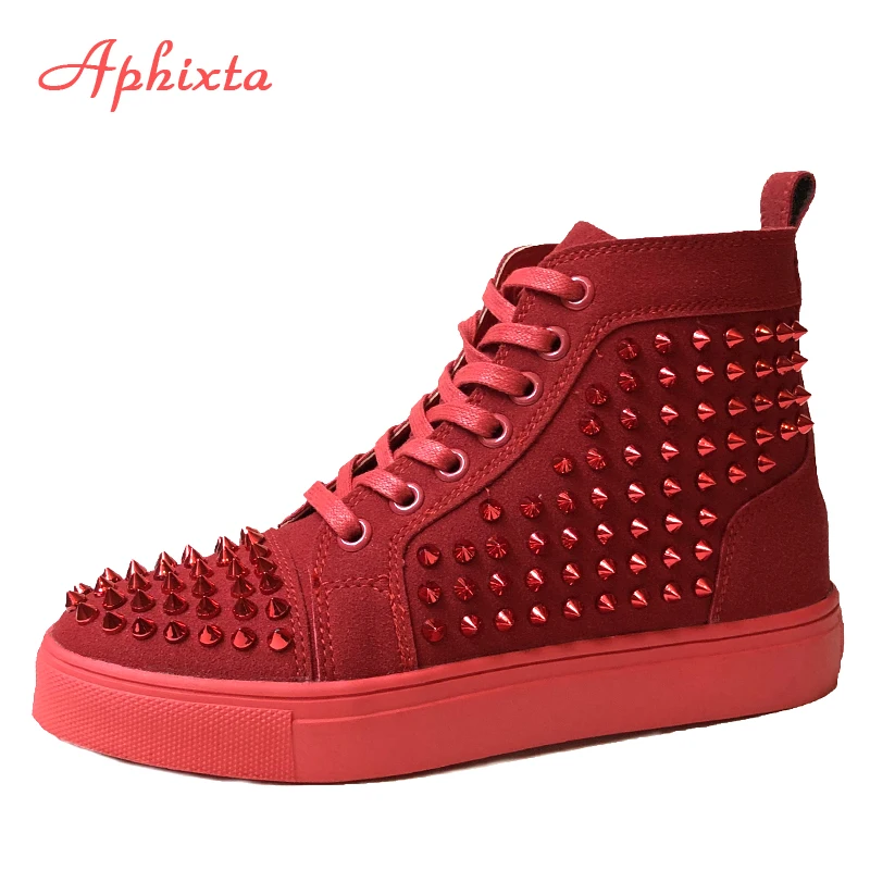 Ботинки Aphixta женские с заклепками ботильоны на платформе и плоской подошве