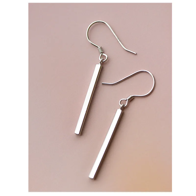 

12Pairs/lot Simple Bar Earrings Rectangle Dangle Earring for Women