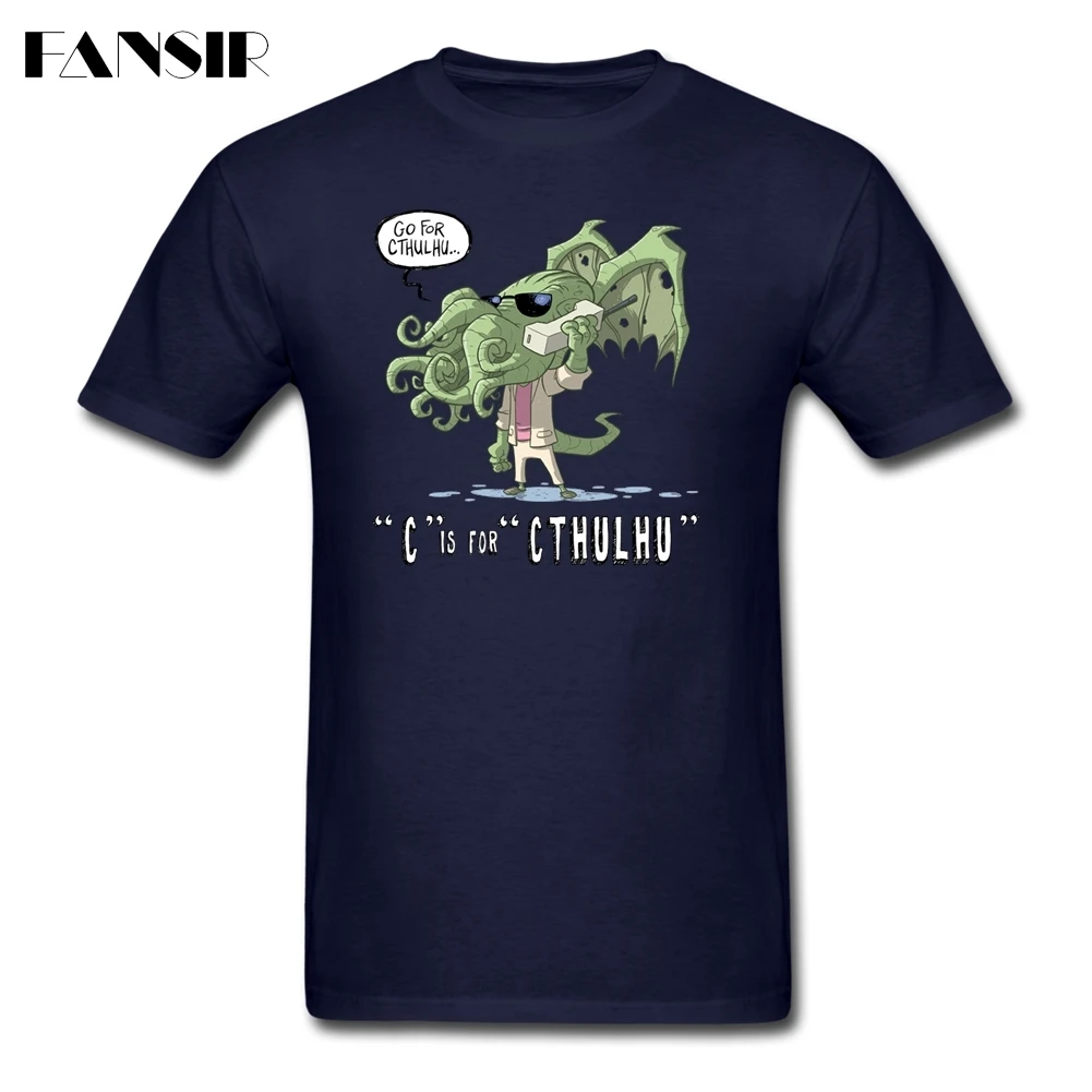 Футболка C is для Cthulhu с коротким рукавом Мужская футболка в новом стиле из 100%
