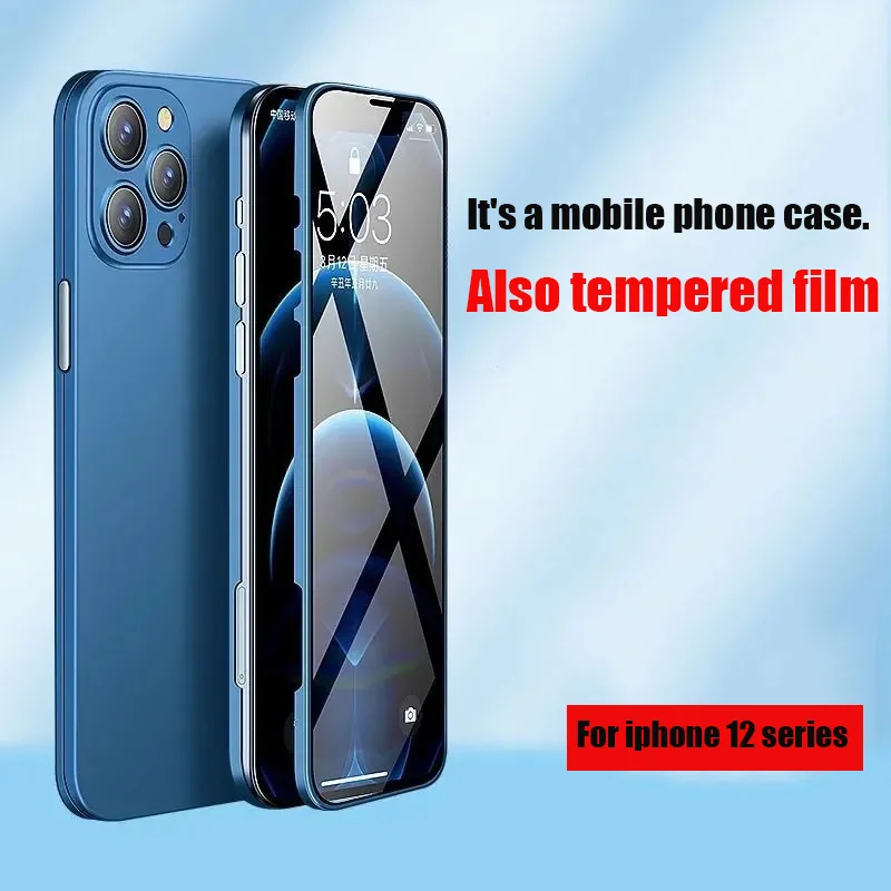 

For iphone 12ProMax shell film integrated iPhone12 mobile phone film 12pro ultra-thin all-inclusive tempered film edging shell