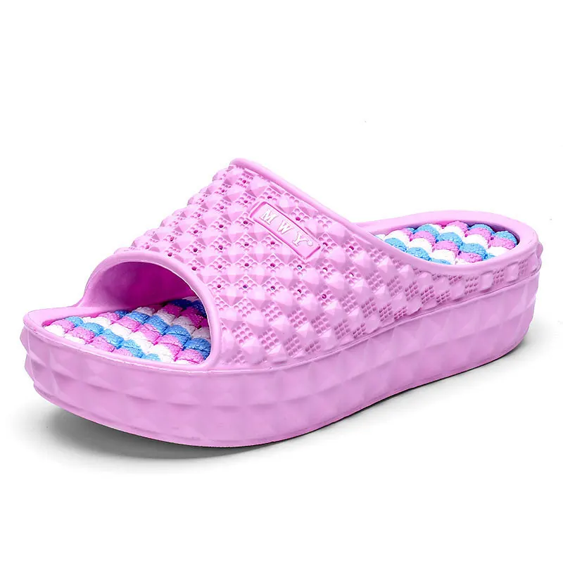 MWY Home House Bathroom Shower Slippers For Women Summer Non Slip Soft Outdoor Beach Slides Zapatos Mujer Wedges Flip Flops