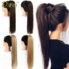 DIFEI синтетический длинный прямой конский хвост для женщин 24 дюйма высокотемпературные волосы для наращивания накладные волосы искусственные волосы