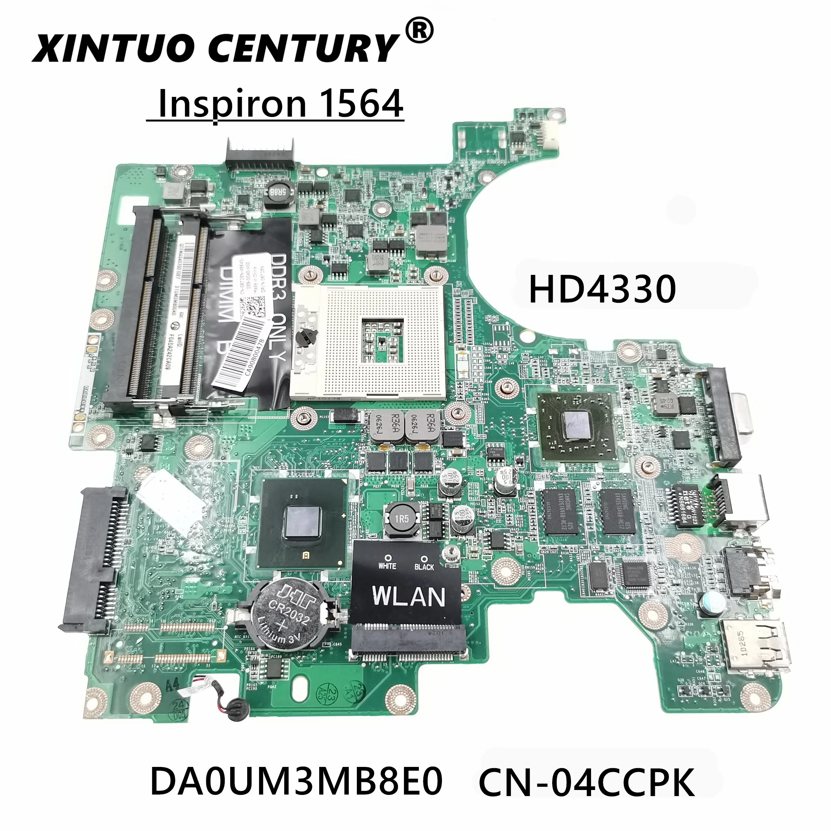 

For Dell Inspiron 1564 Laptop Motherboard DA0UM3MB8E0 CN-04CCPK 04CCPK 4CCPK MAIN BOARD free cpu 15.6 inch HD4330