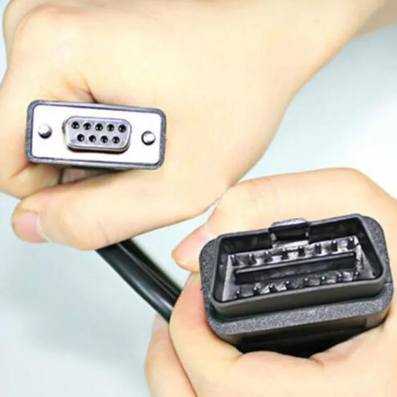 1 м OBD OBD2 16 контактов к DB9 последовательный RS232 женские автомобильные аксессуары