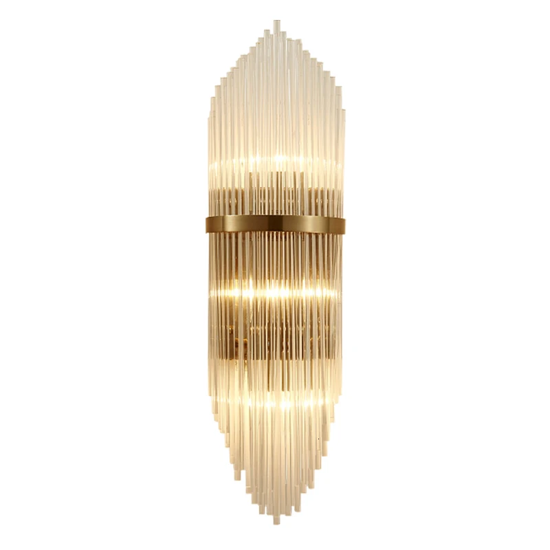 

Wall Lamp Northern Europe Concise Bedside Stairs Wall Engineering Designer Crystal Light Luxurious Metal Bedroom Wall Lamp