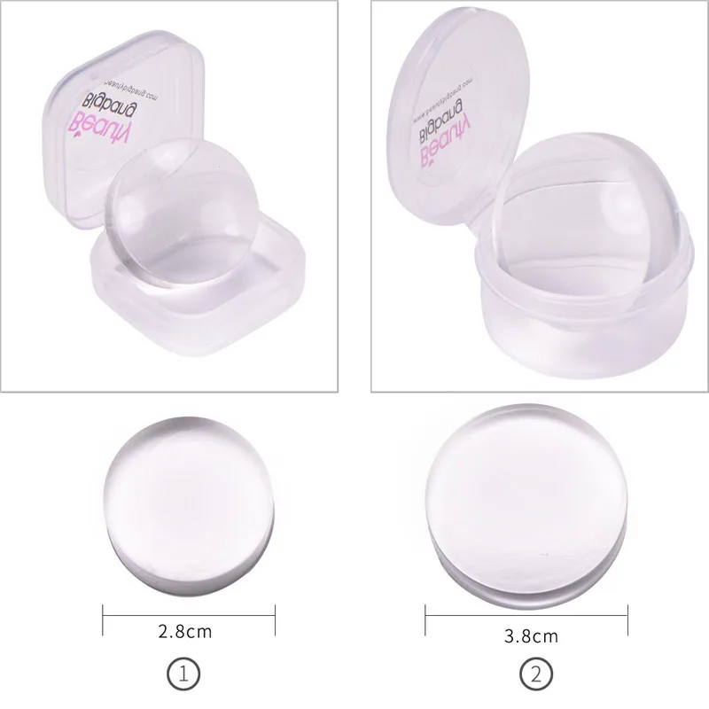 BeautyBigBang 1 шт прозрачные силиконовые штампы для ногтей 2,8 см/3,8 см резиновый штамп для маникюра и дизайна ногтей