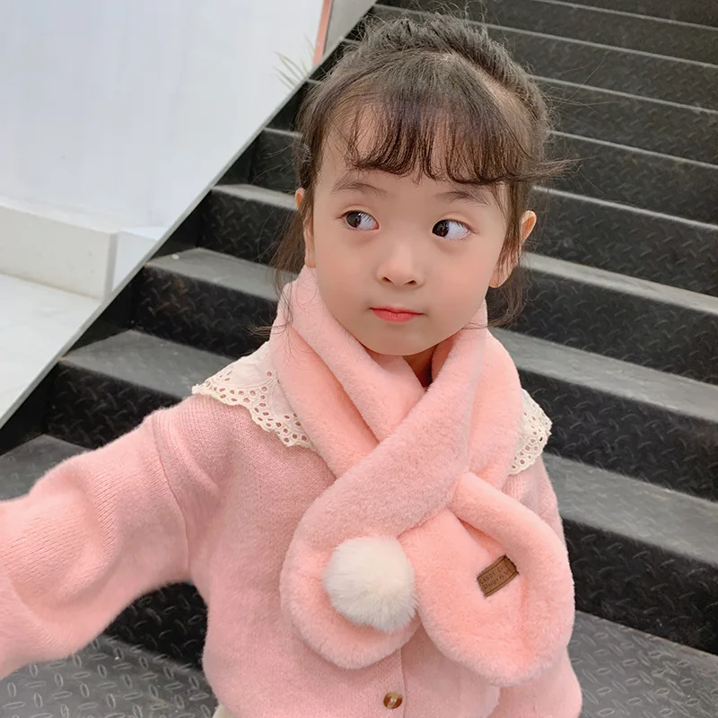 Mcmo/Высококачественный новый детский зимний шарф имитация кроличьей шерсти