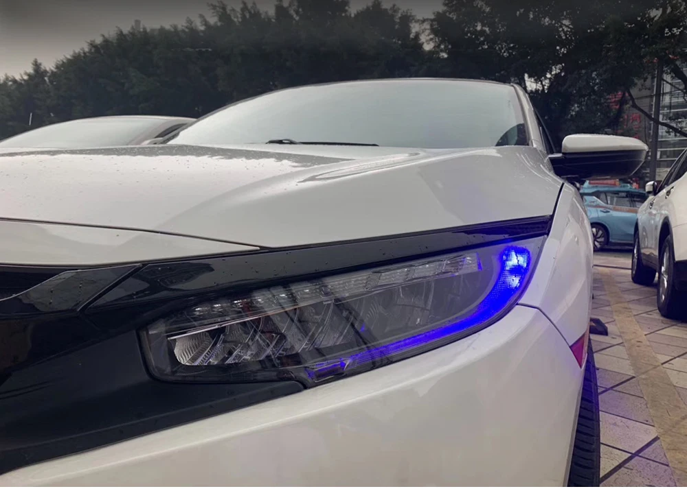 1 пара автомобилей головной светильник для Honda Civic 10th HID светодиодный головной светильник s с движущимися поворота светильник налобный фонарь светодиодный DRL Передняя лампа