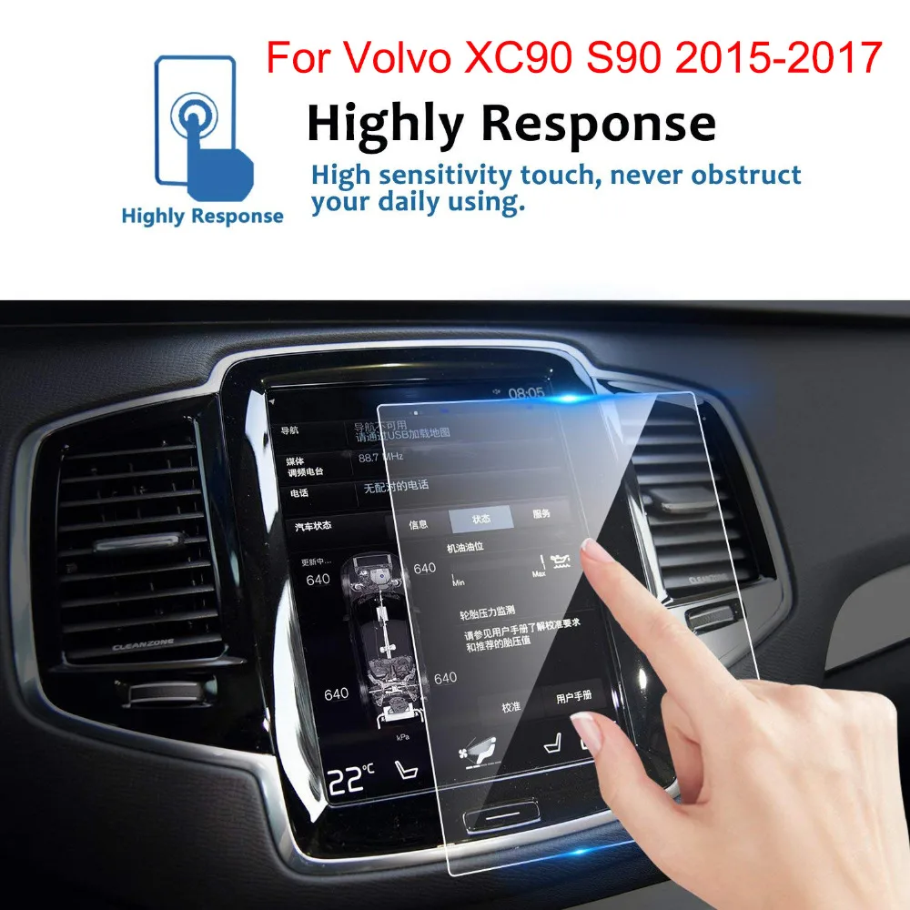 Пленка для защиты экрана 180*135 мм для автомобиля Volvo XC90 S90 2015 2016 2017, защитное стекло для навигационной системы Car GPS Protector Stick on.
