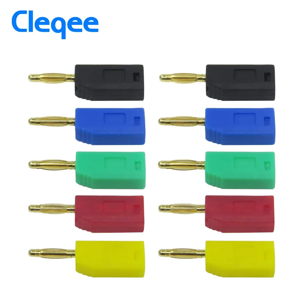 Cleqee P3012 10 шт 2 мм разъем типа банан позолоченный медный Штабелируемый для