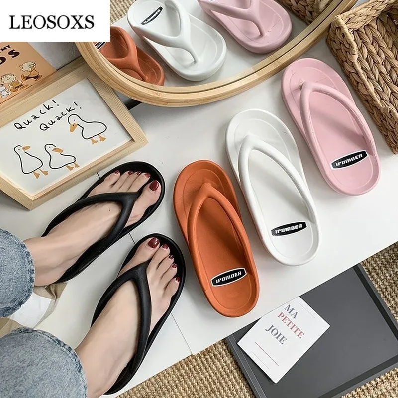 LEOSOXS Chaussure Femme Пляжные шлепанцы Женская обувь Обувь на плоской подошве ПВХ женские