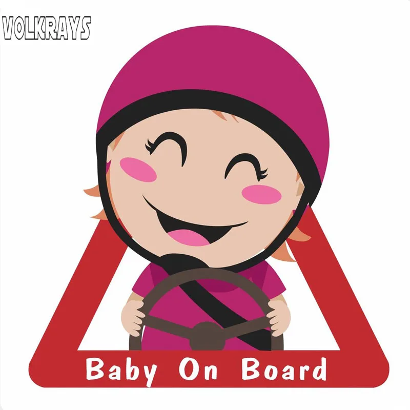 Милые автомобильные наклейки Volkrays детские на борту предупреждающие метки