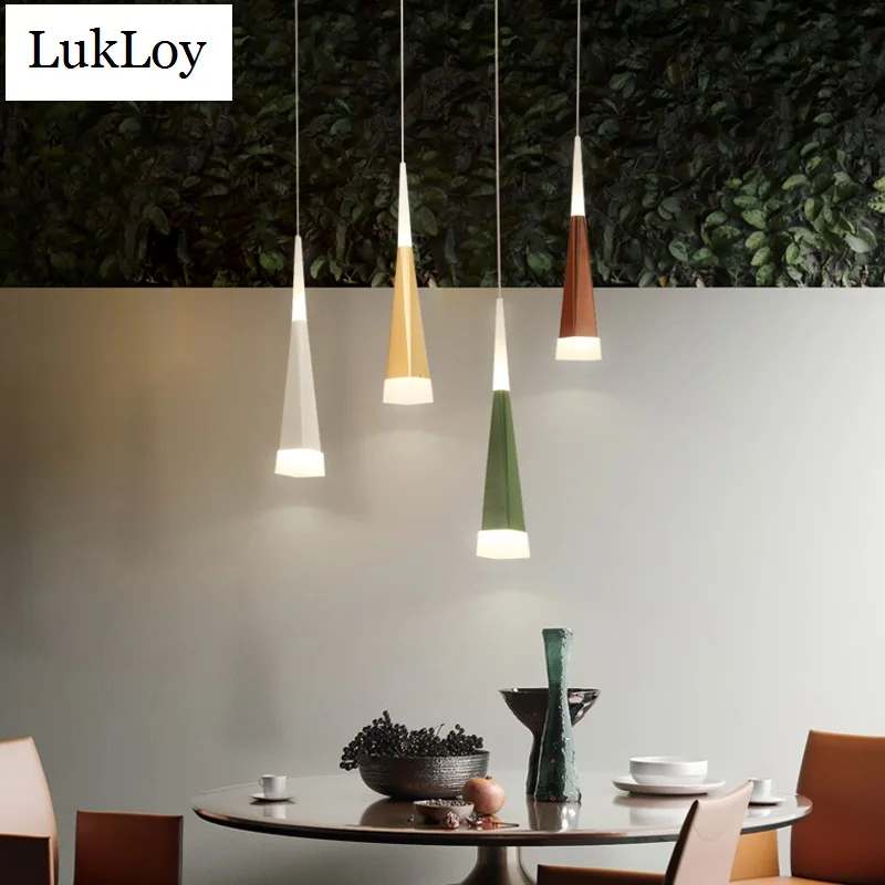 Светодиодный Потолочный подвесной светильник LukLoy цветная Подвесная лампа для