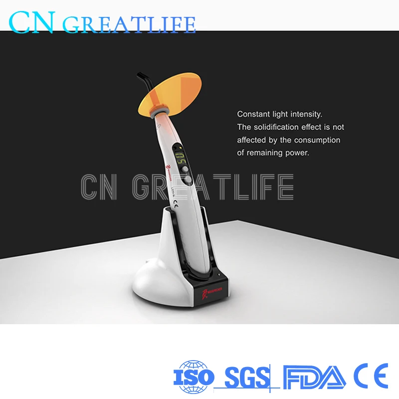 

Dental Wireless LED.B Curing Light Lamp 1200-1400mw/cm2 110V-240V Adjustable Working Time