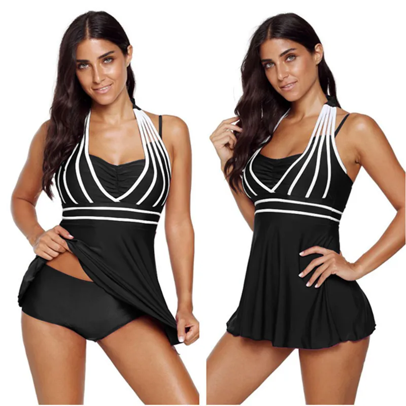 Женский купальник с лямкой на шее большой размер |