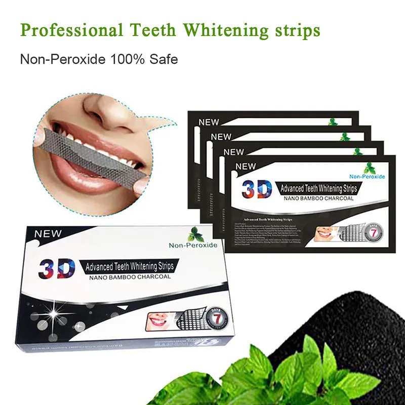 

14 PCS Professional Mint Zwarte Bamboe Houtskool Dental Oral Hygiene Care Tools Whitening Patch Tooth Paste