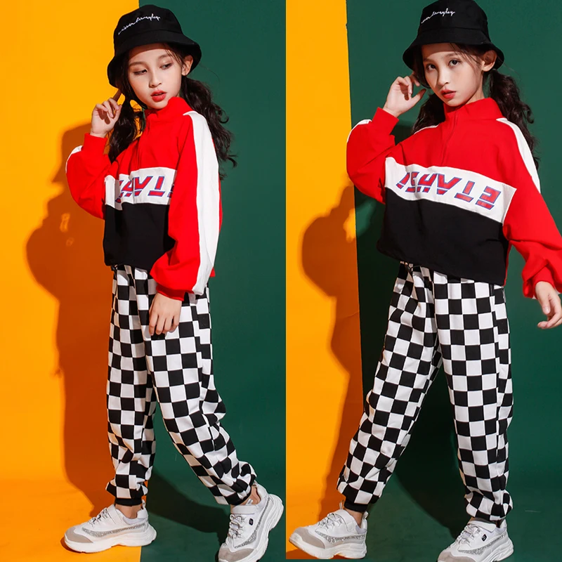 

Kids Ballroom Hip Hop dancing Clothing Outfits Jacket Tops Jogger Pants Girls Jazz Dance Costume Ballroom Clothes street Wear