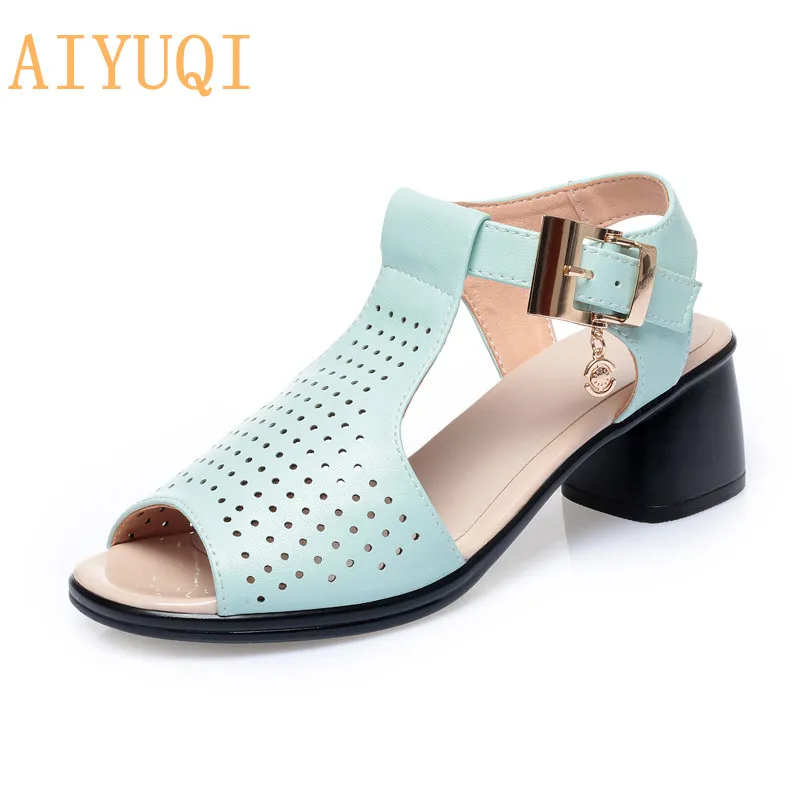 

AIYUQI/женские сандалии-гладиаторы; Коллекция 2022 года; Новые летние женские сандалии; Модные женские сандалии на среднем каблуке; Большие разм...