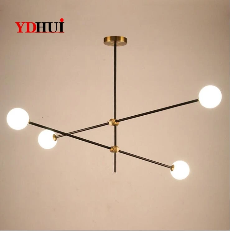 Скандинавская Минималистичная стеклянная люстра magic bean светодиодная