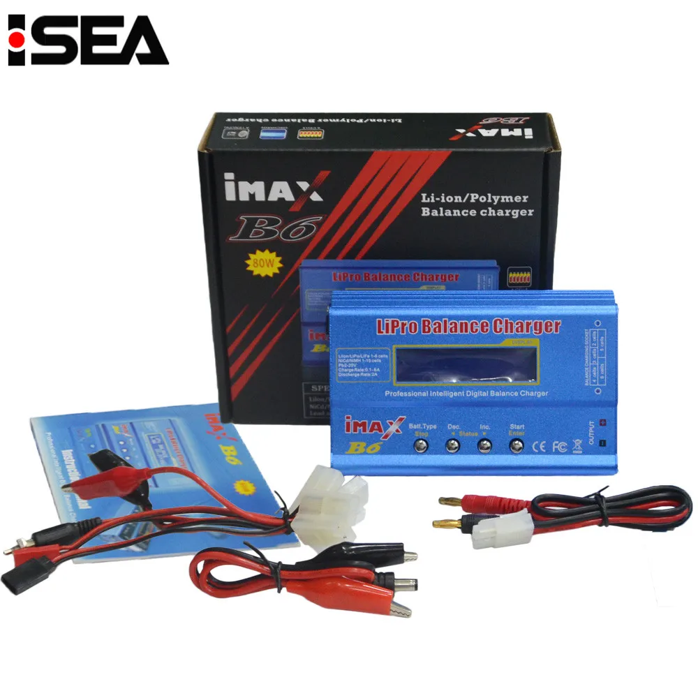 Lipo зарядное устройство imax b6 80 Вт DC Dis с зарядным кабелем наборы Большой/мини Tamiya