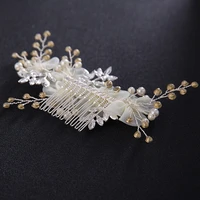 silver handmade rhinestone bridal headwear women hair jewelry luxury hair comb for bride hair ornaments hair clip