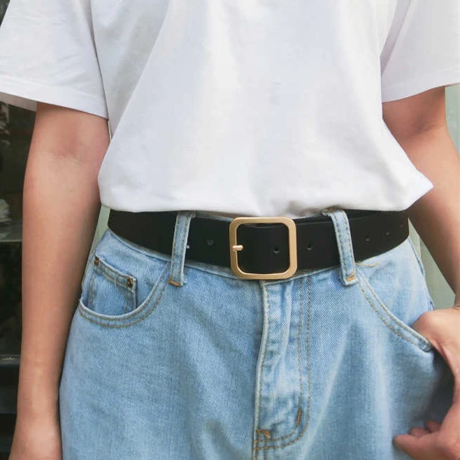 Женский пояс для женщин с квадратной пряжкой в Корейском стиле Студенческая мода