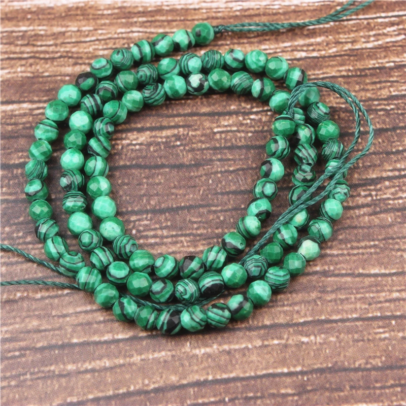 

LanLi 4mm malachite small beads fashion jewelry interval loose beads DIY bracelet necklace earrings and accessories