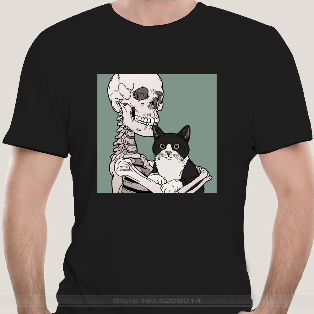 Известное изображение черепа со милый кот печатных для женщин в винтажном стиле