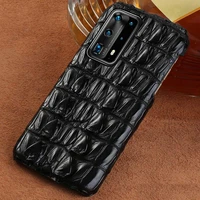 100 original crocodile leather phone case for huawei p40 pro p40 lite p30 p20 mate 20 y7 y9 luxury cover for honor 20 pro 10 8x