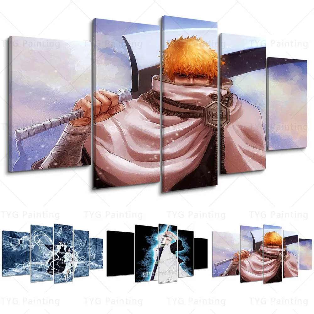 

Модульная Картина на холсте, Hd принты, отбеливатель, 5 панелей, настенные картины, аниме постер, домашний декор для гостиной с рамкой