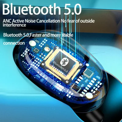 

Bluetooth гарнитура 5,0 цифровой дисплей экран подходит для спорта и бизнеса офиса