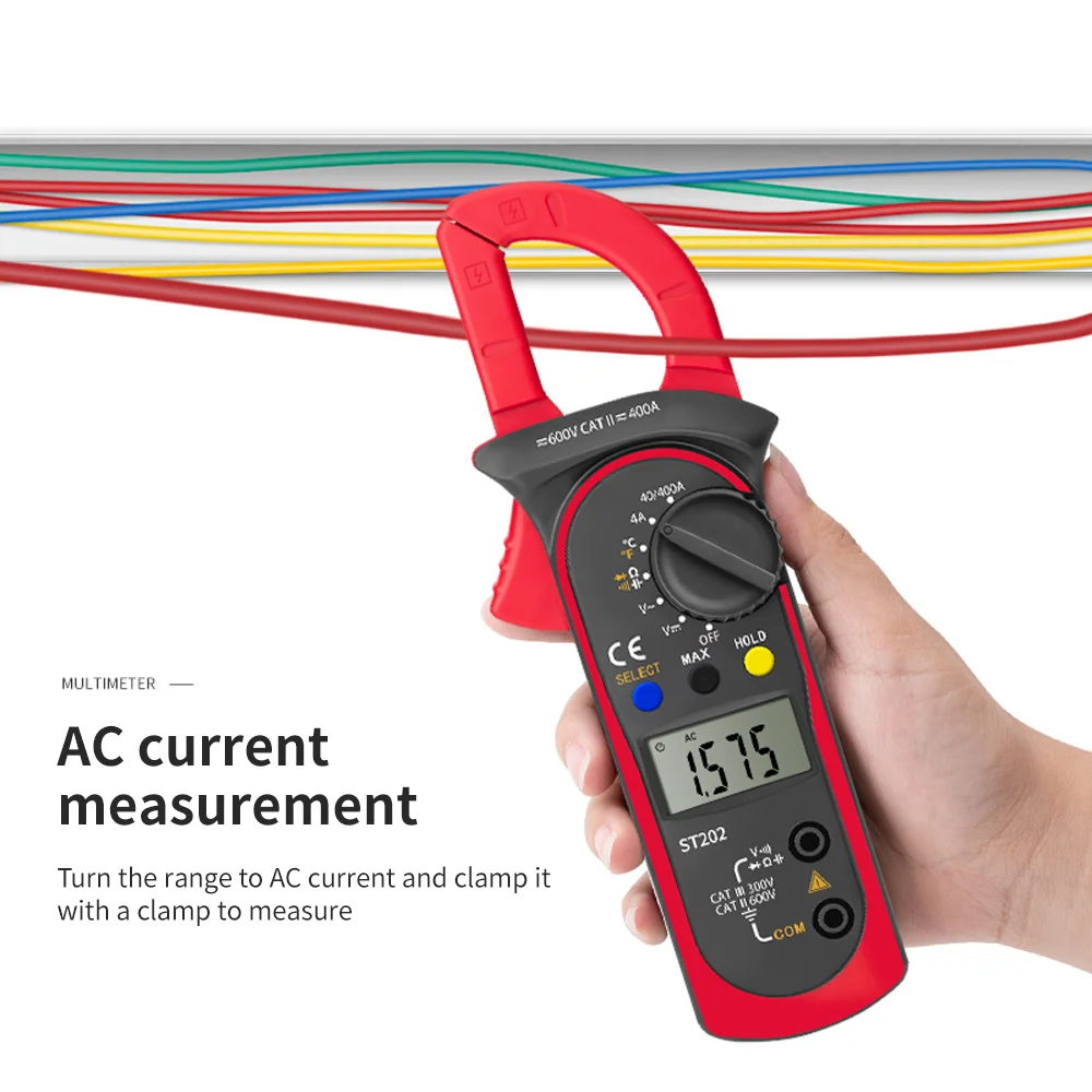 Умный Цифровой мультиметр зажим ANENG ST202 Вольтметр постоянного и переменного тока