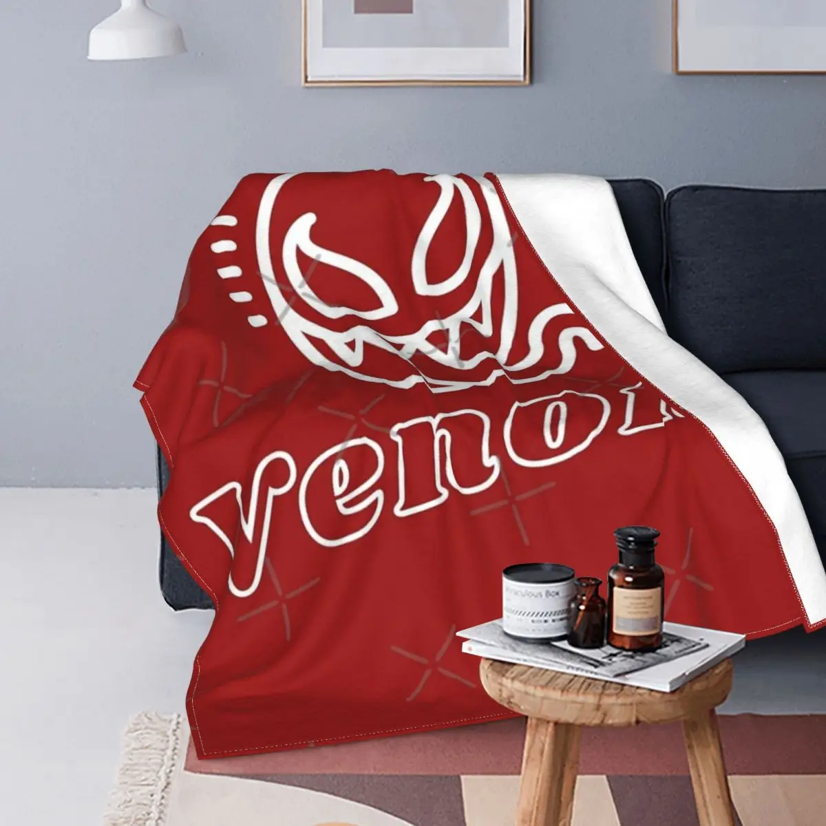 

Venom-manta térmica con estampado de Venom, cubrecama para cama, sofá a cuadros, 90 cm, 2021