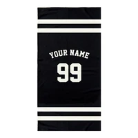 black white personalised jersery hockey football gifts custom name number sports beach towel for bath men micro fiber gym towels