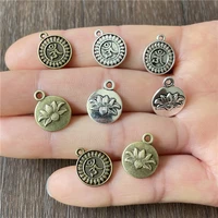 junkang 20pcs charm religious symbols lotus pattern pendant necklace bracelet diy handmade jewelry wholesale connections