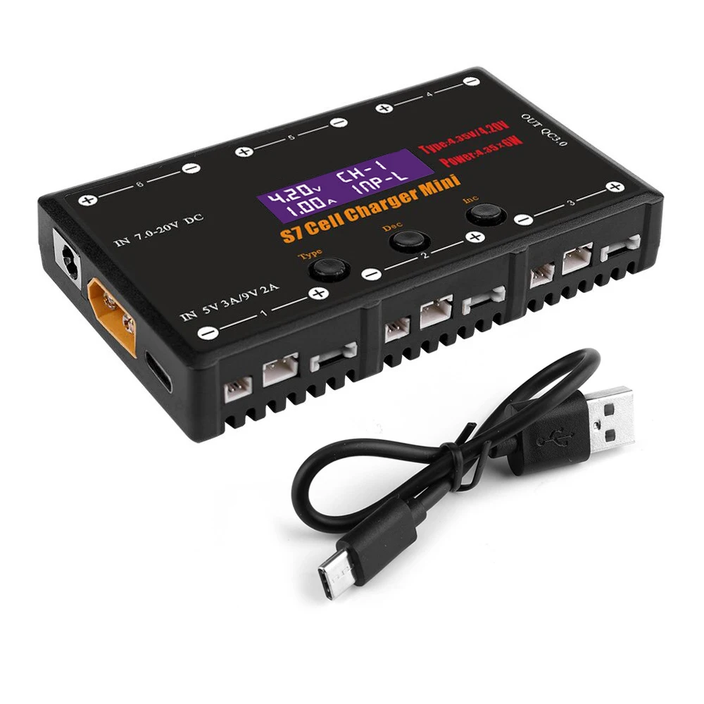 Зарядное устройство LiPo для HTRC X6 LiHV вход постоянного тока 6 26 в каналов с портом Micro
