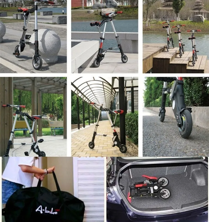 Город бело серые велосипед 8 / 10 дюймов алюминиевый сплав ультра светильник мини