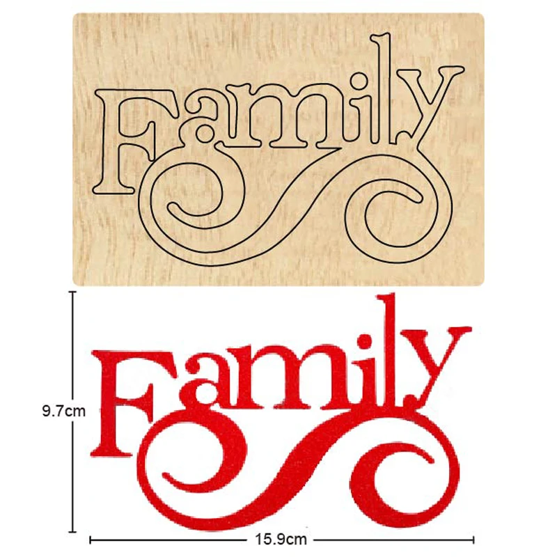 

family words letter cutting dies 2020 new wood die cut &wooden dies Suitable for common die cutting machines on the market